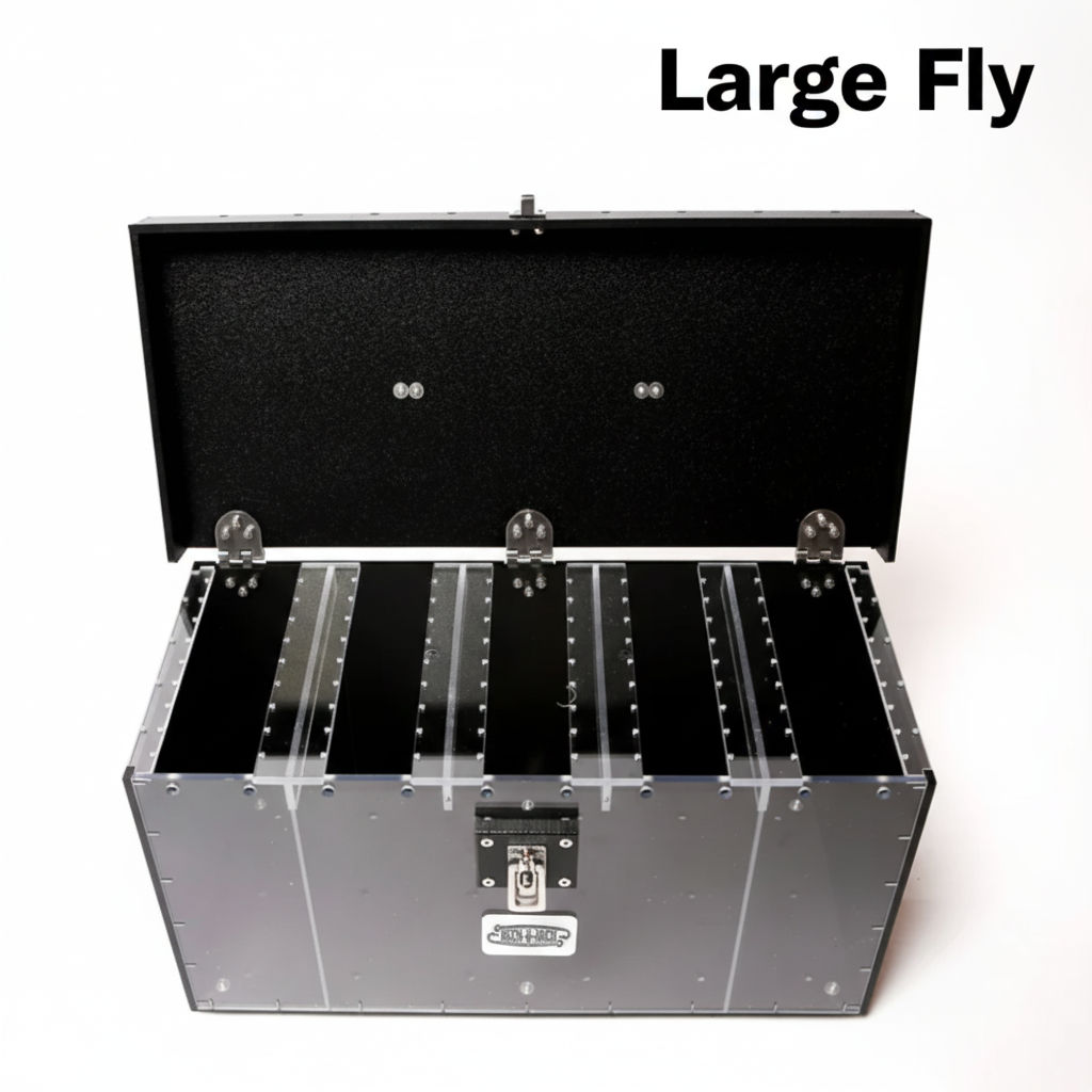 cheap musky tackle box Special Mate 13 Fishing - Big Game Tackle Box Perfect For Large Lures - Grey/ White - Durable Hard Plastic With Metal Latches 4 front tool pockets DIY Musky Lure Box